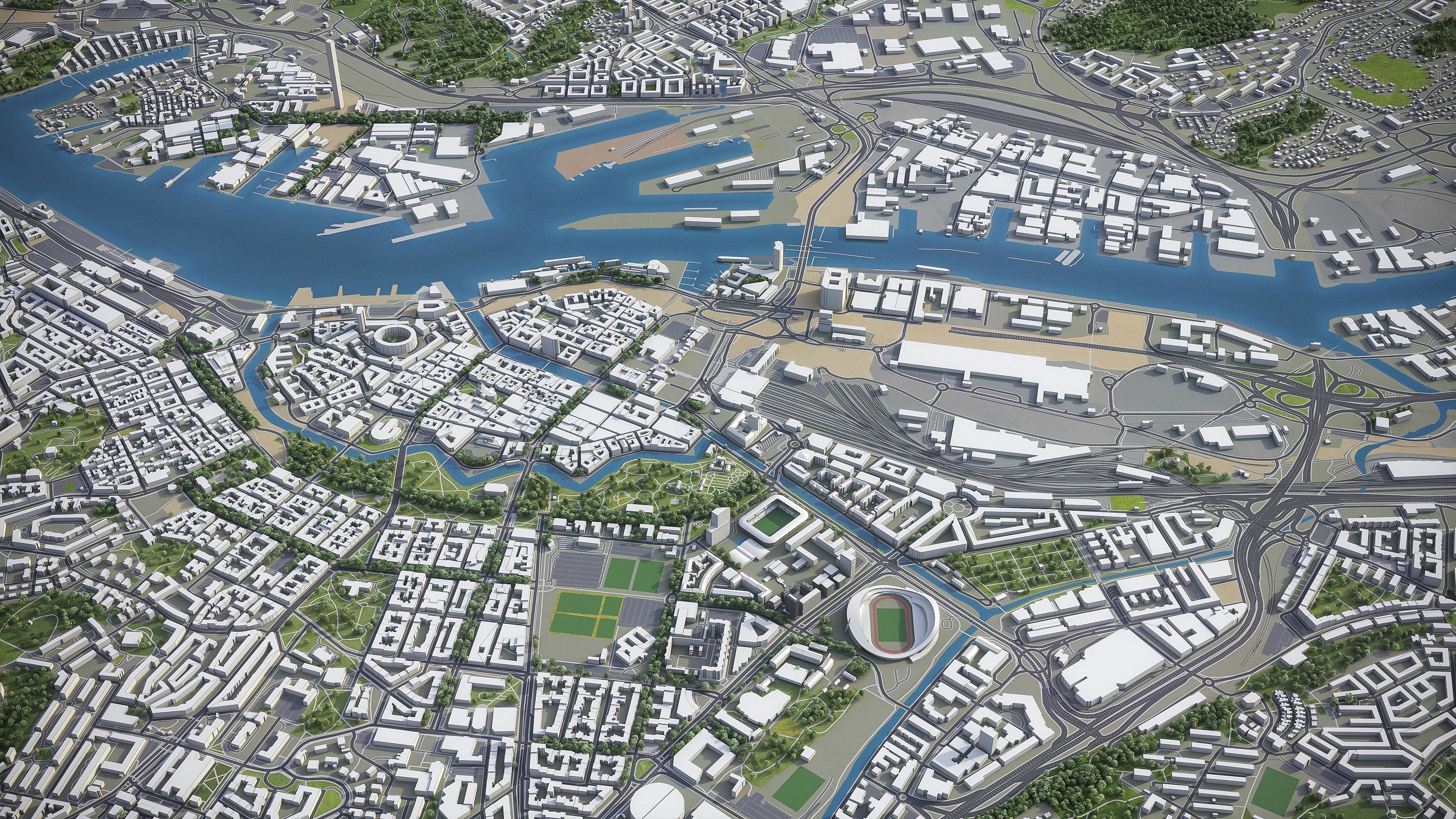 Gothenburg Low-poly 3D model_7