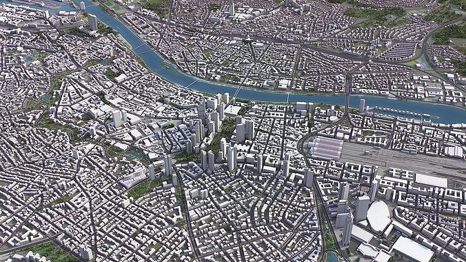 Frankfurt - 3D City Model Low-poly 3D model 7