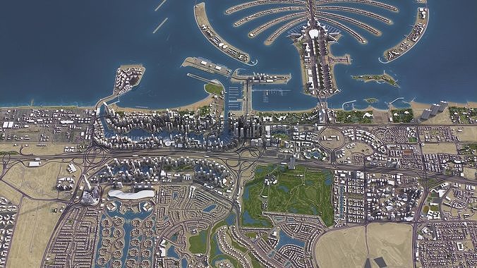 Dubai - 3D City Model Low-poly 3D model 7