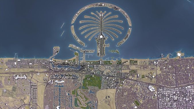 Dubai - 3D City Model Low-poly 3D model 3