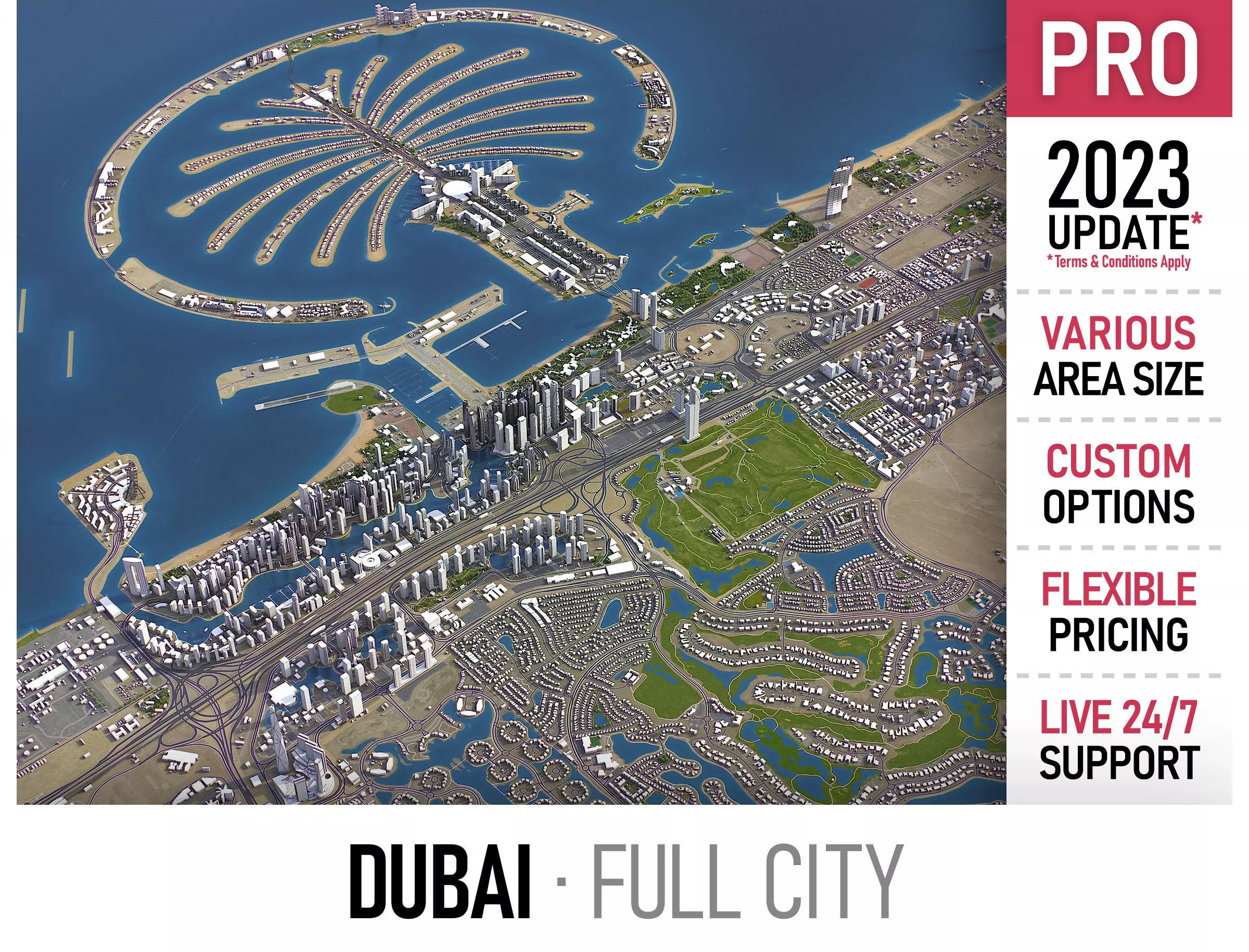 Dubai - 3D City Model Low-poly 3D model_0