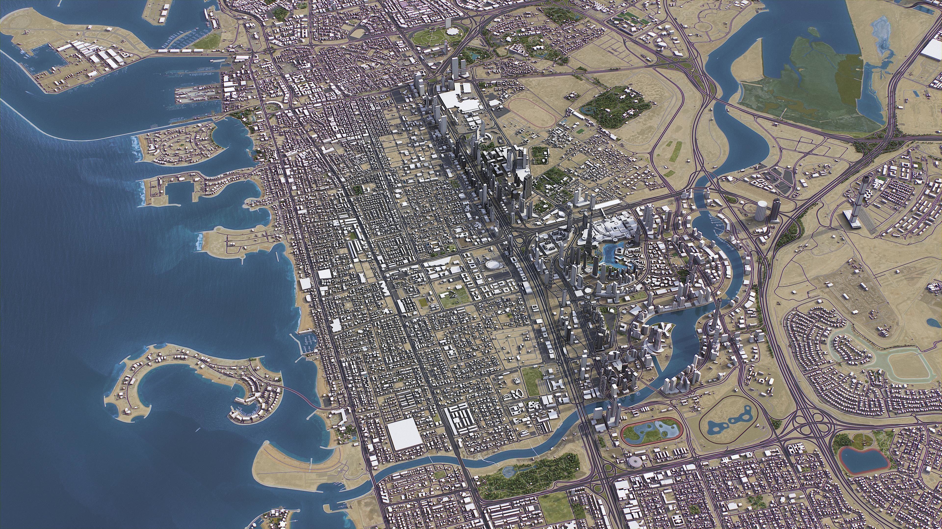 Dubai - 3D City Model Low-poly 3D model_7
