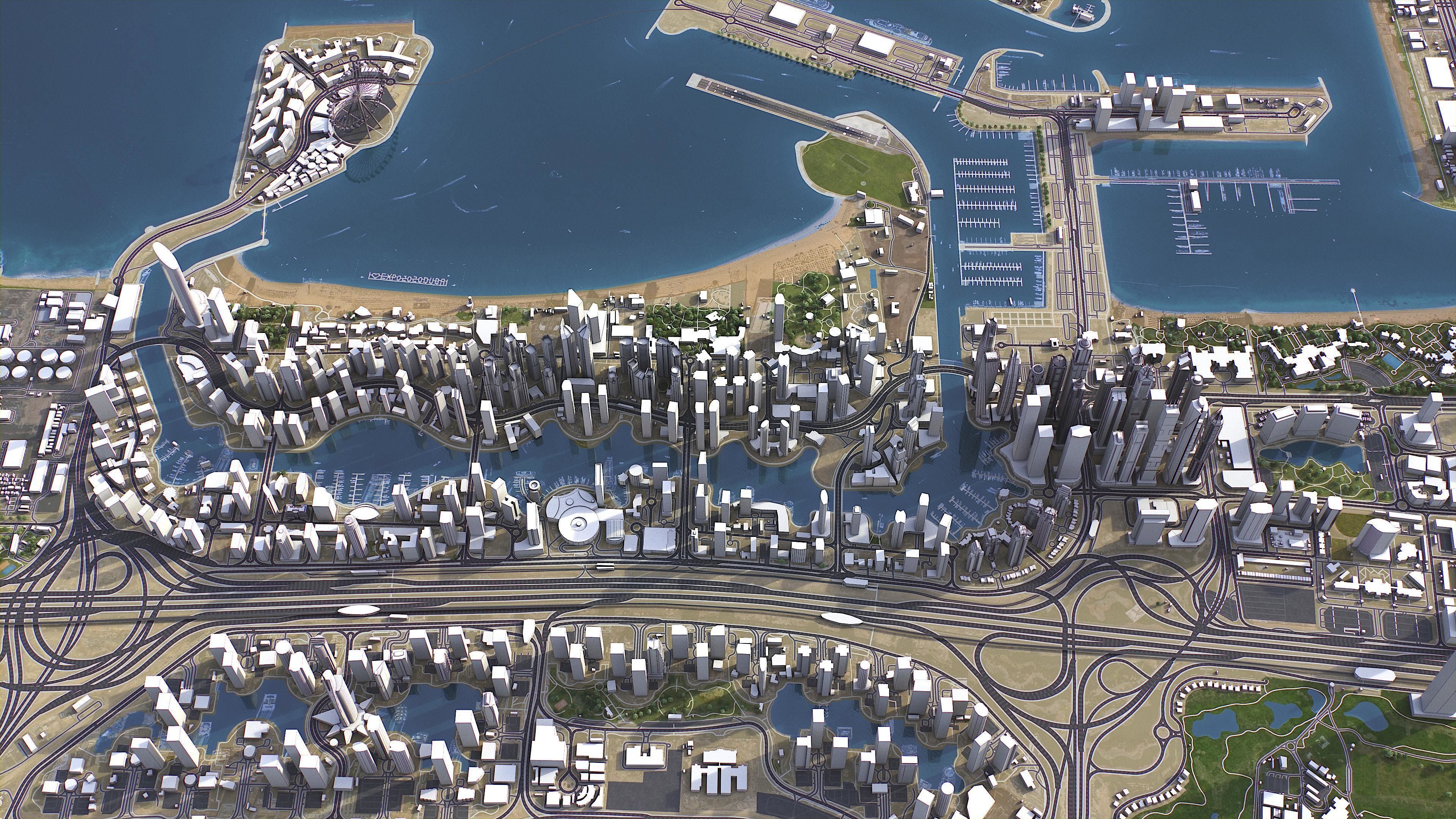 Dubai - 3D City Model Low-poly 3D model_22