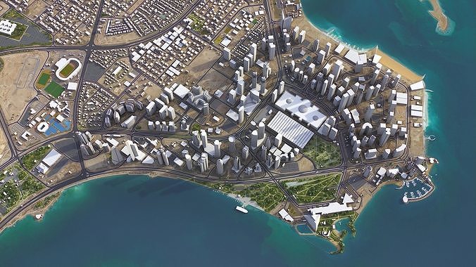 Doha - 3D City Model Low-poly 3D model 4