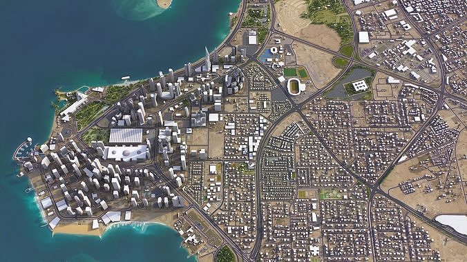 Doha - 3D City Model Low-poly 3D model 6