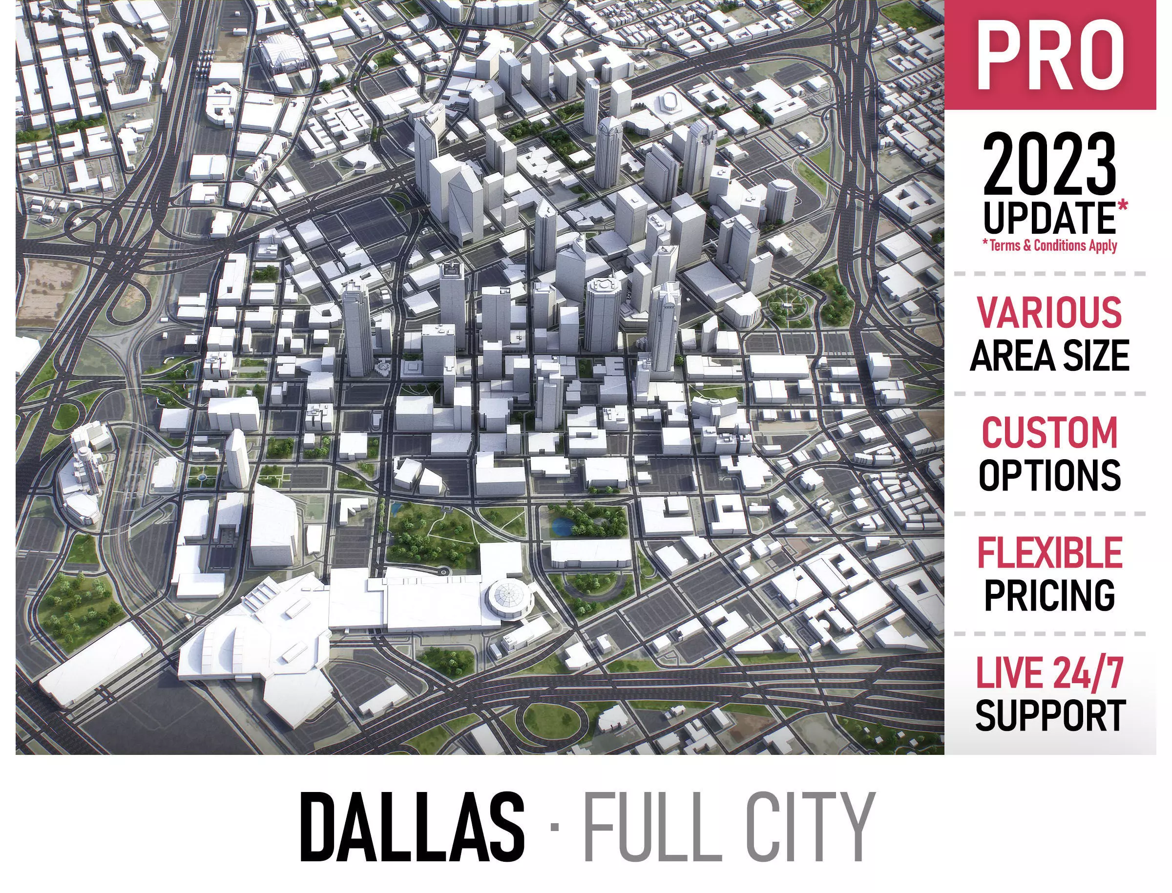 Dallas Low-poly 3D model