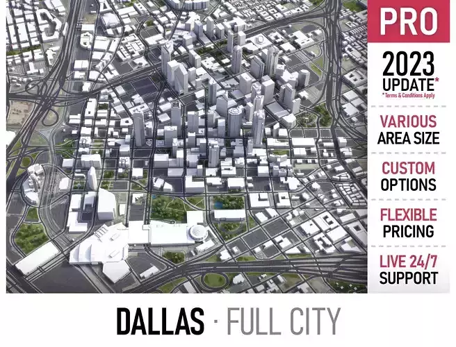 Dallas Low-poly 3D model