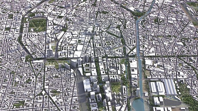 Brussels Low-poly 3D model 6