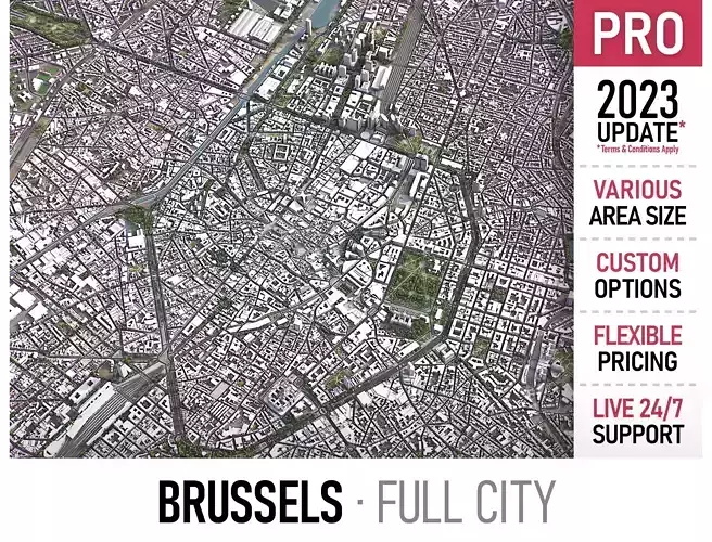 Brussels Low-poly 3D model