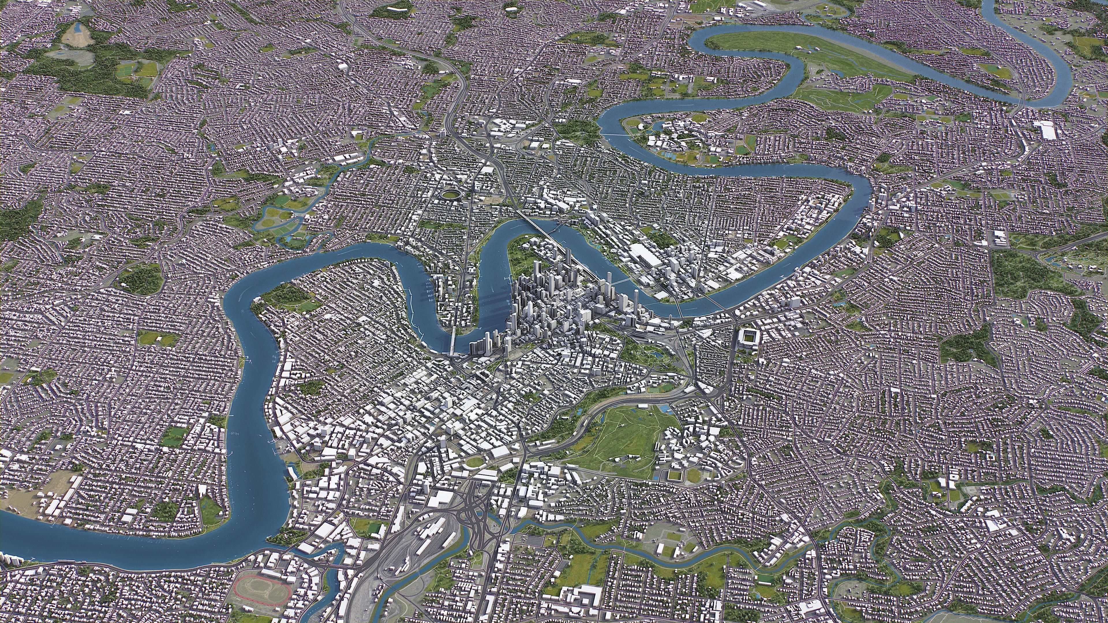 Brisbane - 3D City Model Low-poly 3D model_29