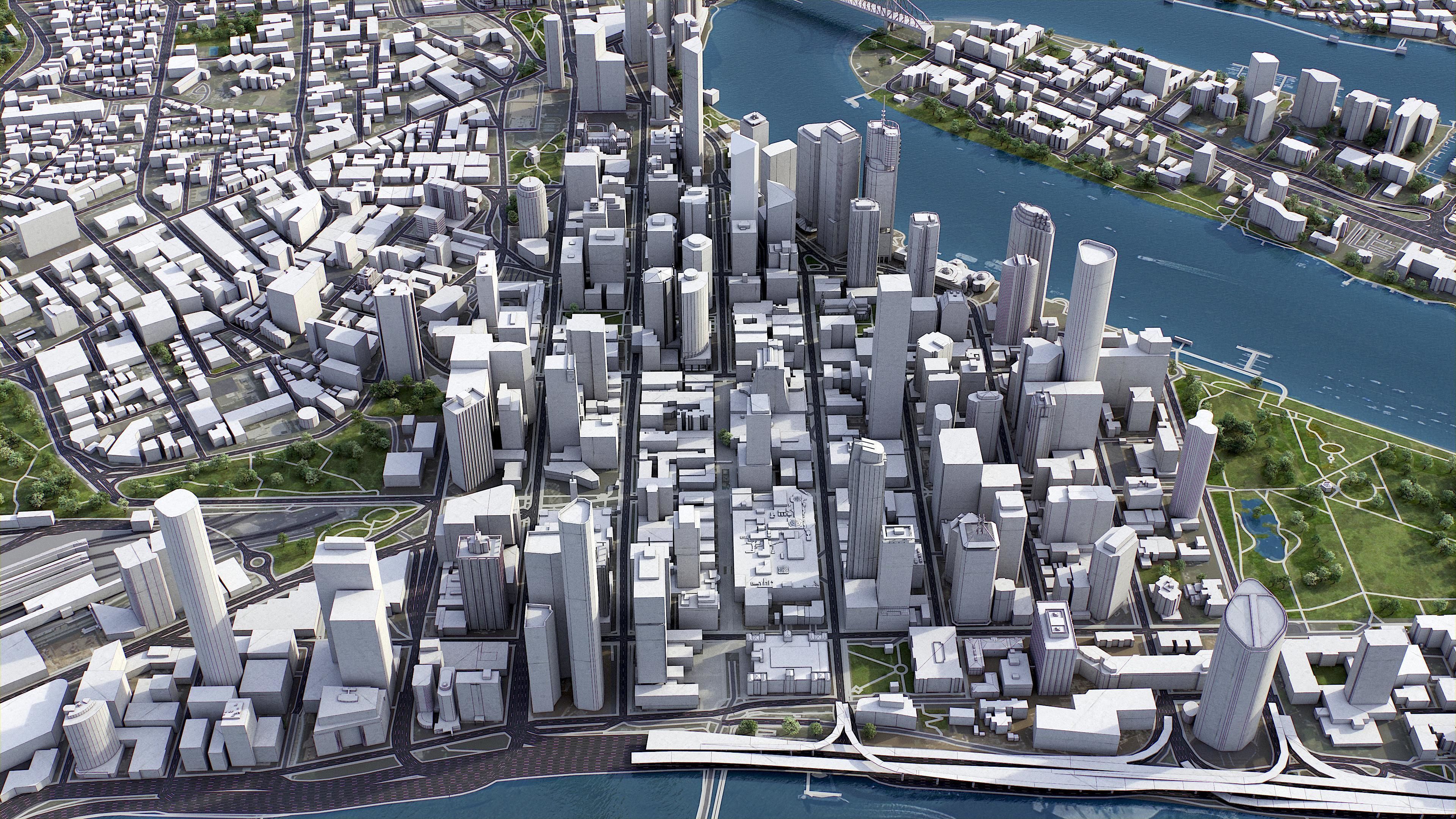 Brisbane - 3D City Model Low-poly 3D model_8
