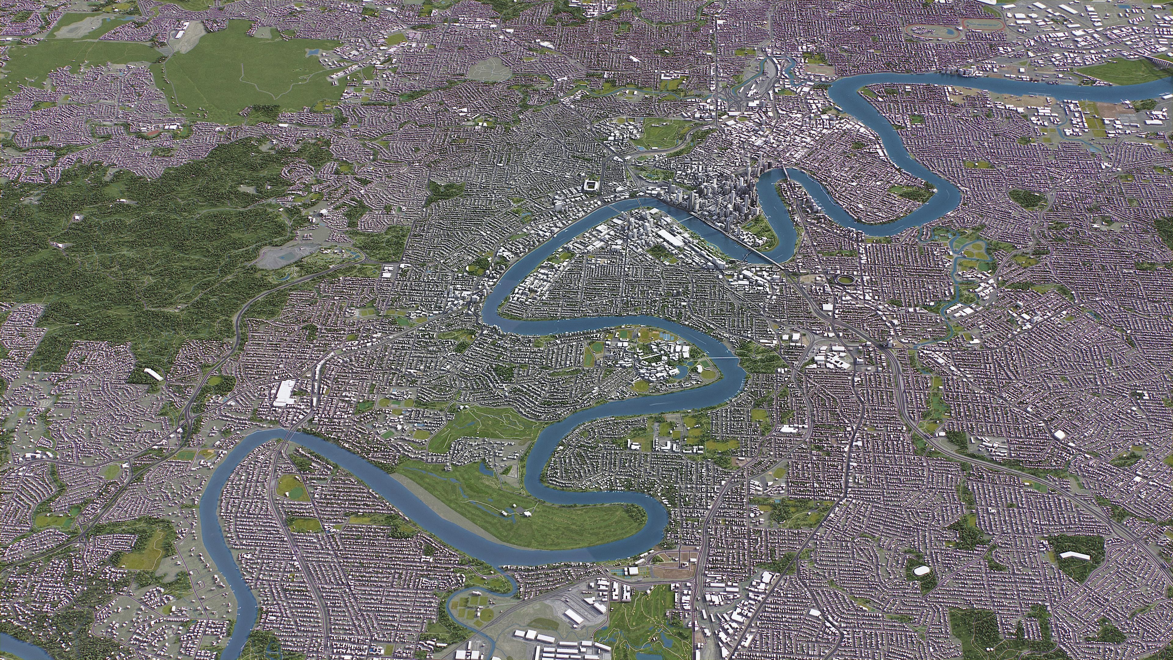 Brisbane - 3D City Model Low-poly 3D model_24