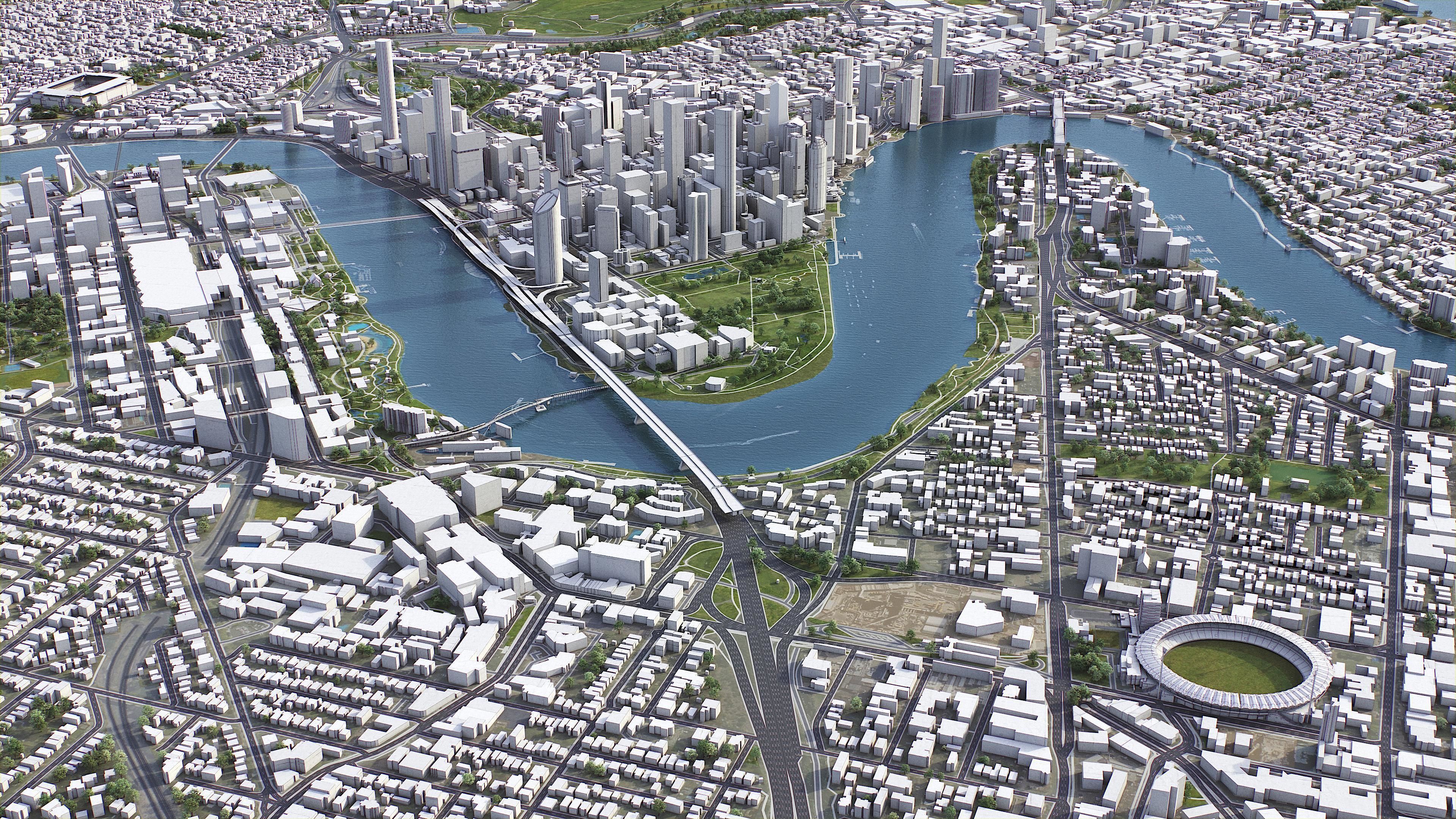 Brisbane - 3D City Model Low-poly 3D model_28