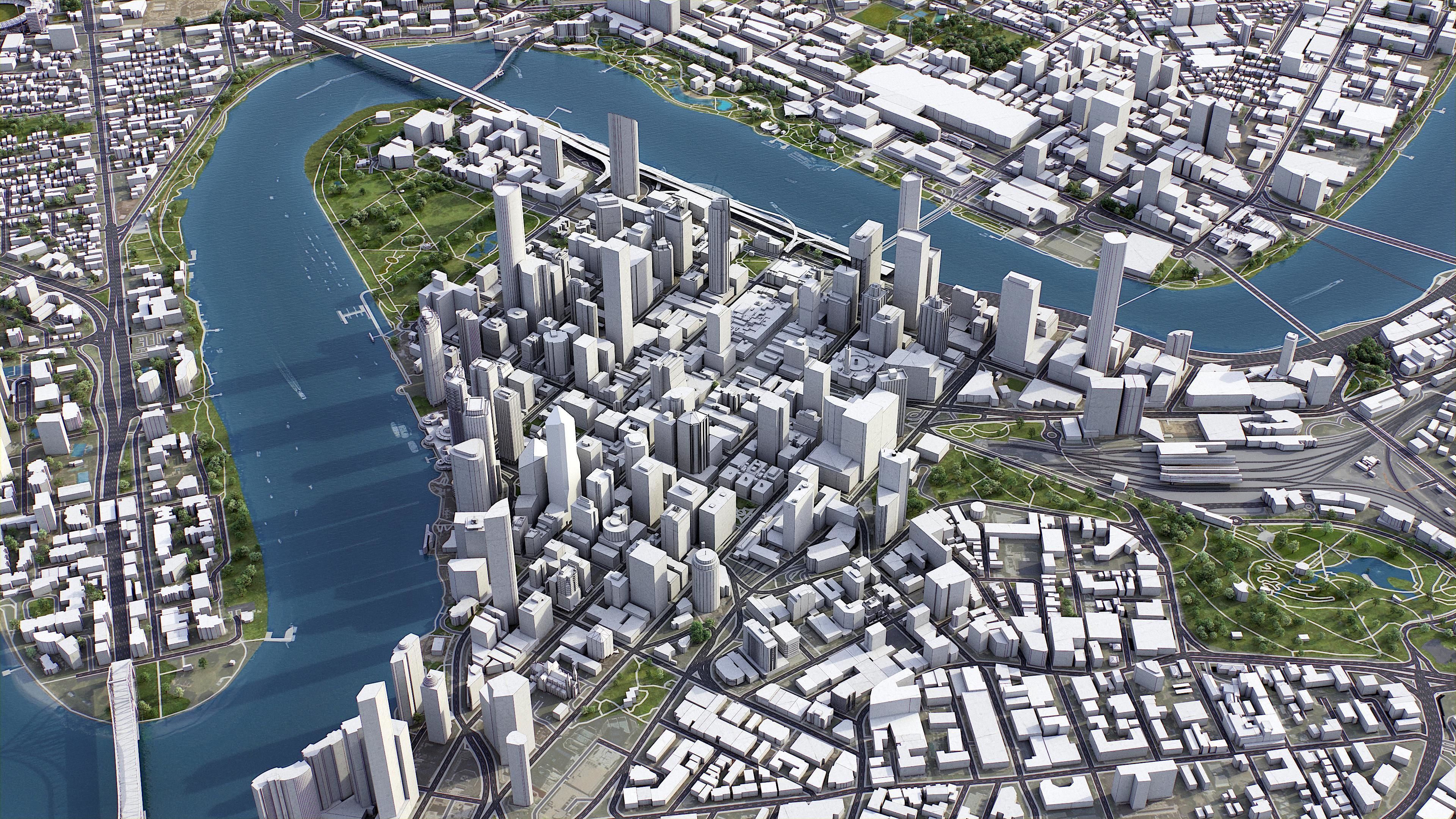 Brisbane - 3D City Model Low-poly 3D model_11