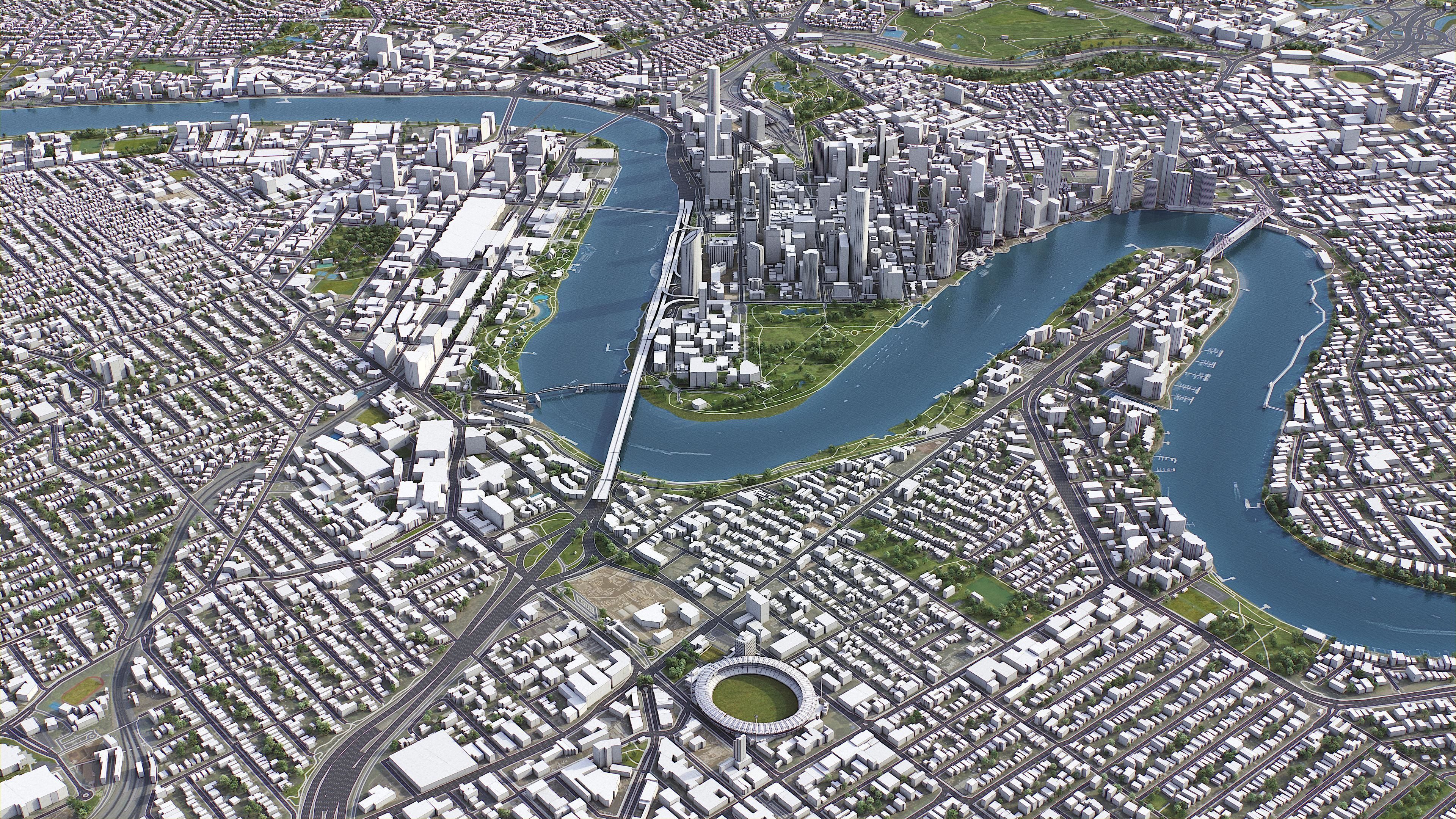Brisbane - 3D City Model Low-poly 3D model_31