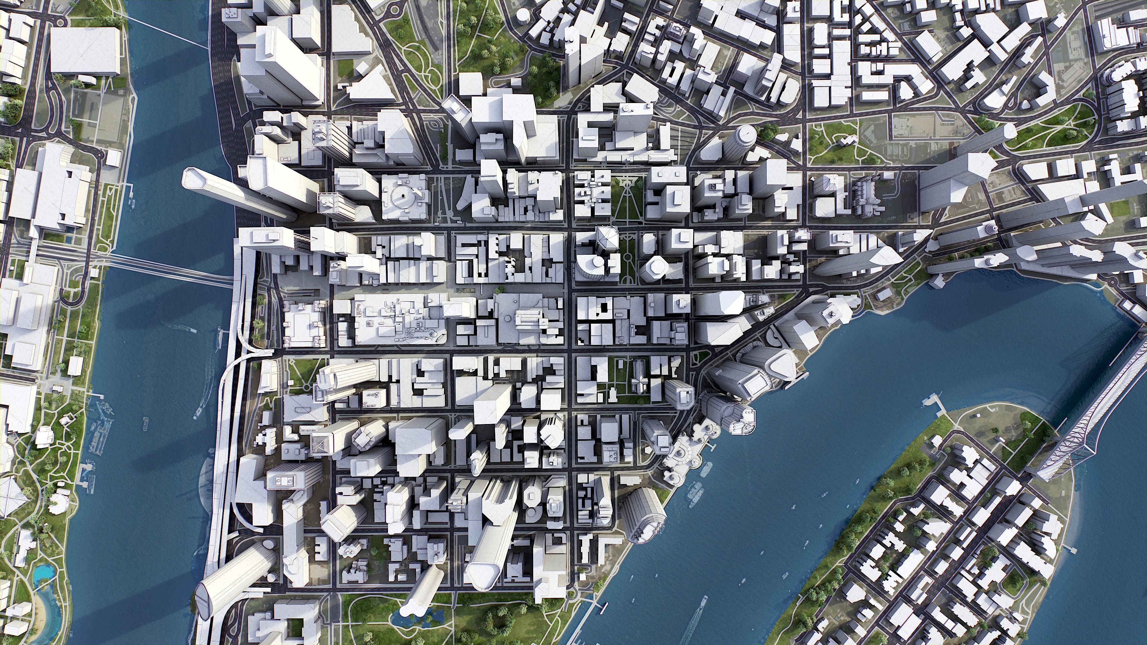 Brisbane - 3D City Model Low-poly 3D model_3