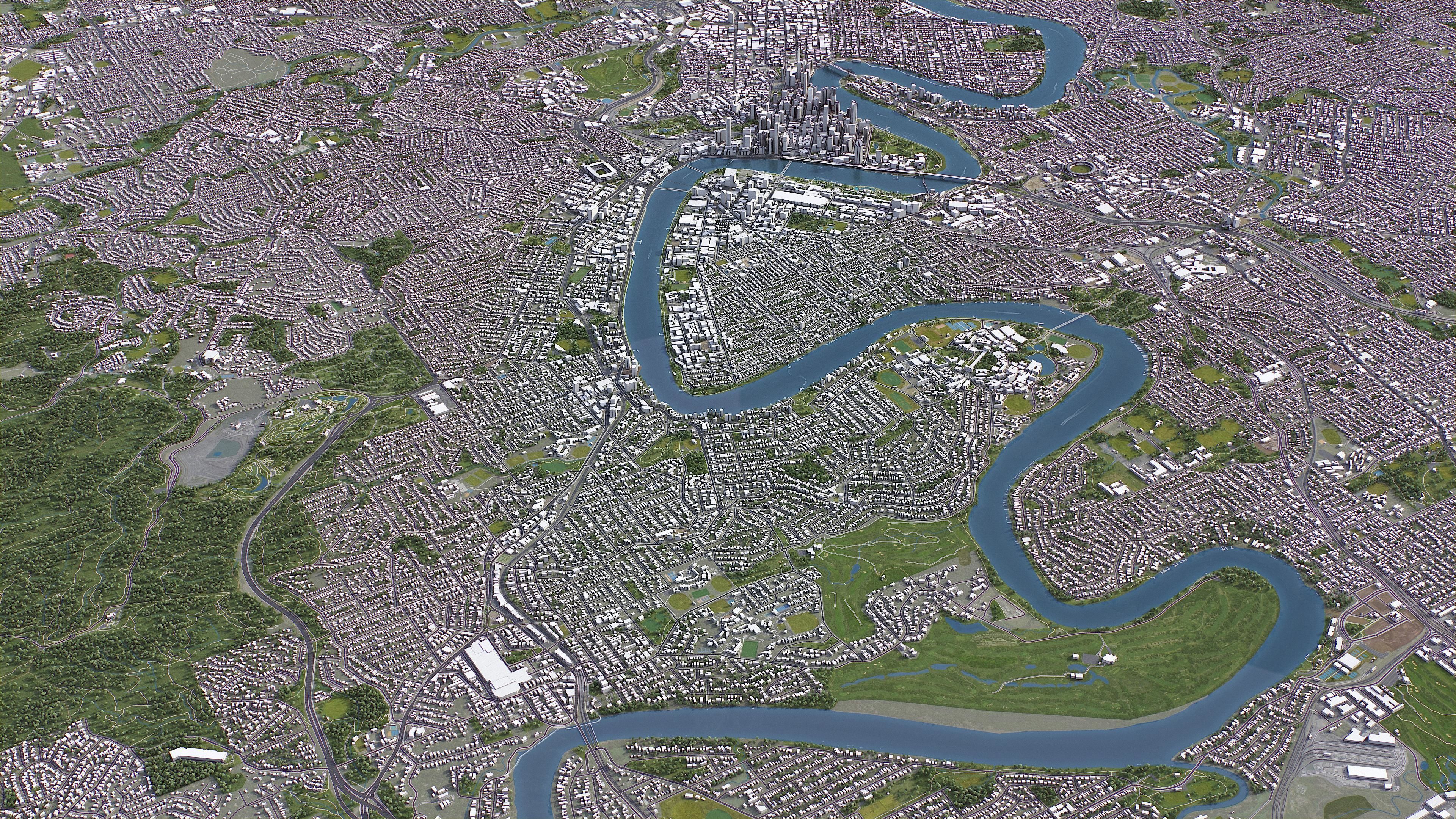 Brisbane - 3D City Model Low-poly 3D model_26