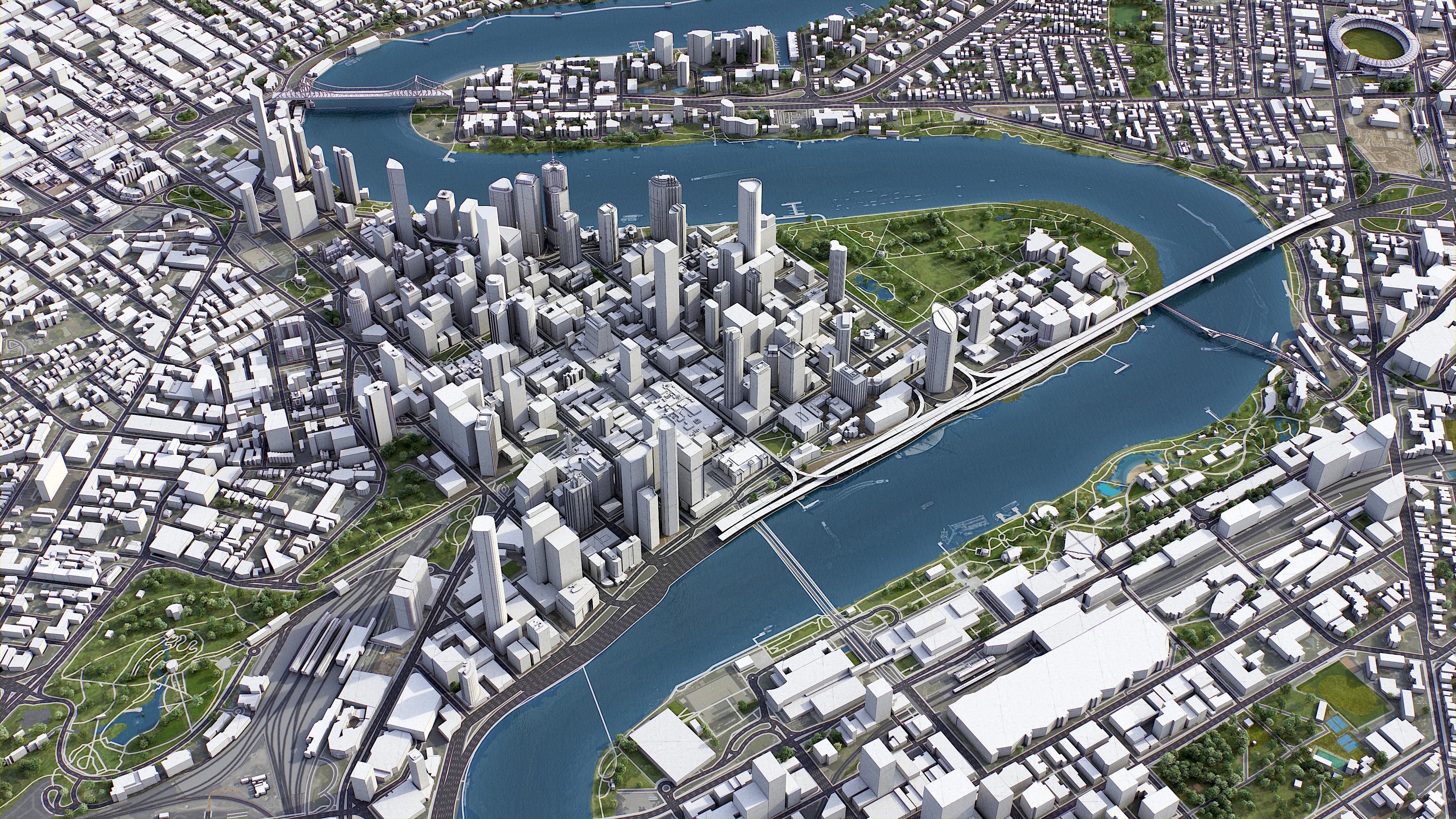 Brisbane - 3D City Model Low-poly 3D model_12