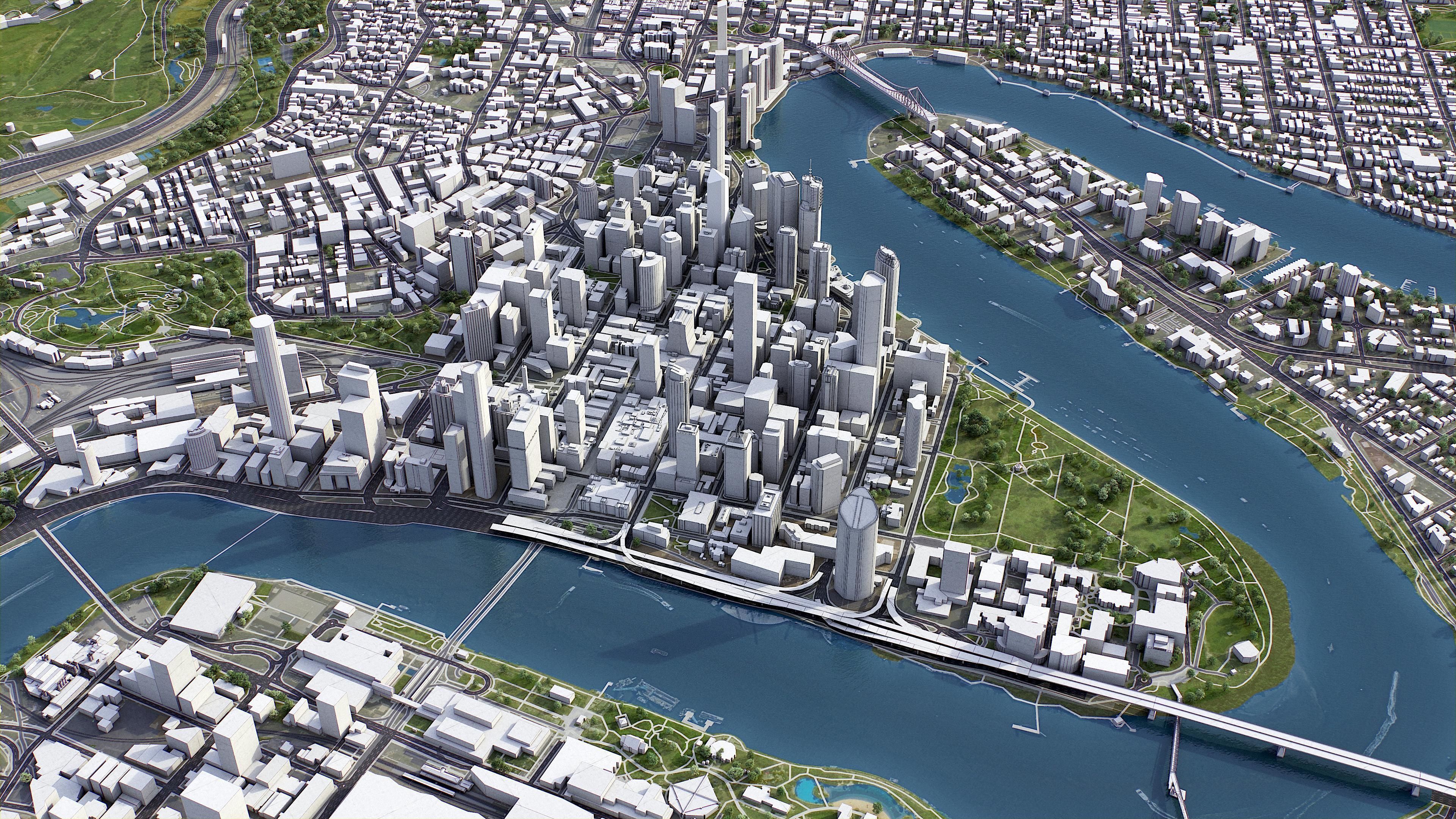 Brisbane - 3D City Model Low-poly 3D model_13