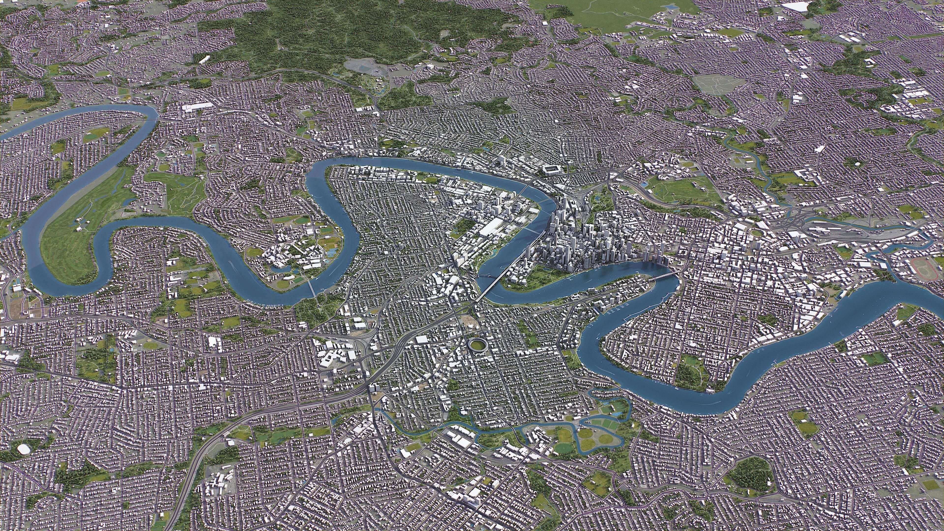 Brisbane - 3D City Model Low-poly 3D model_32