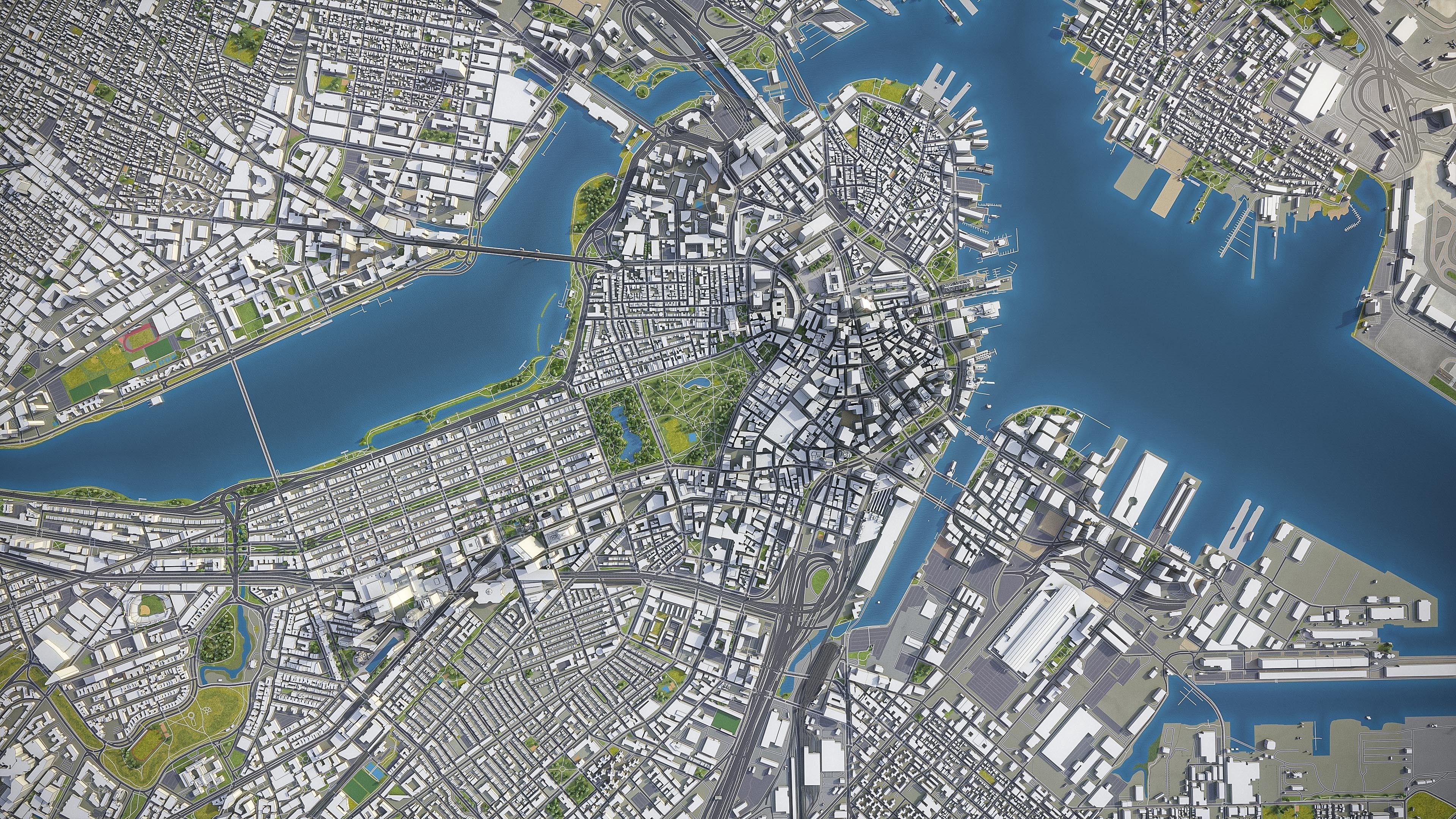 Boston Low-poly 3D model_3