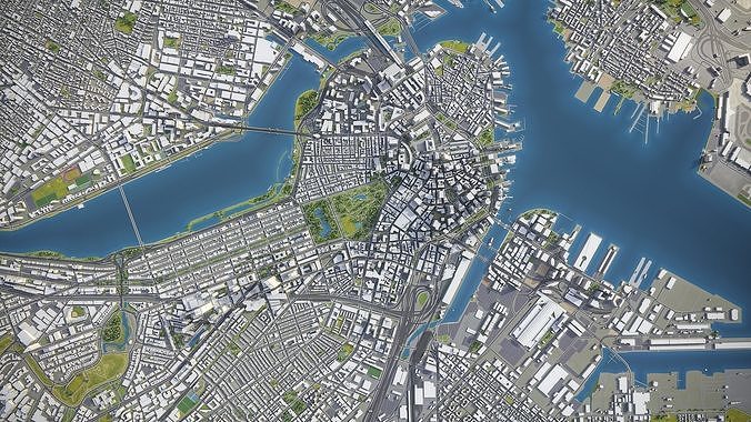 Boston Low-poly 3D model 4