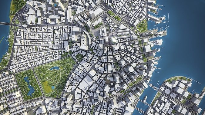 Boston Low-poly 3D model 3