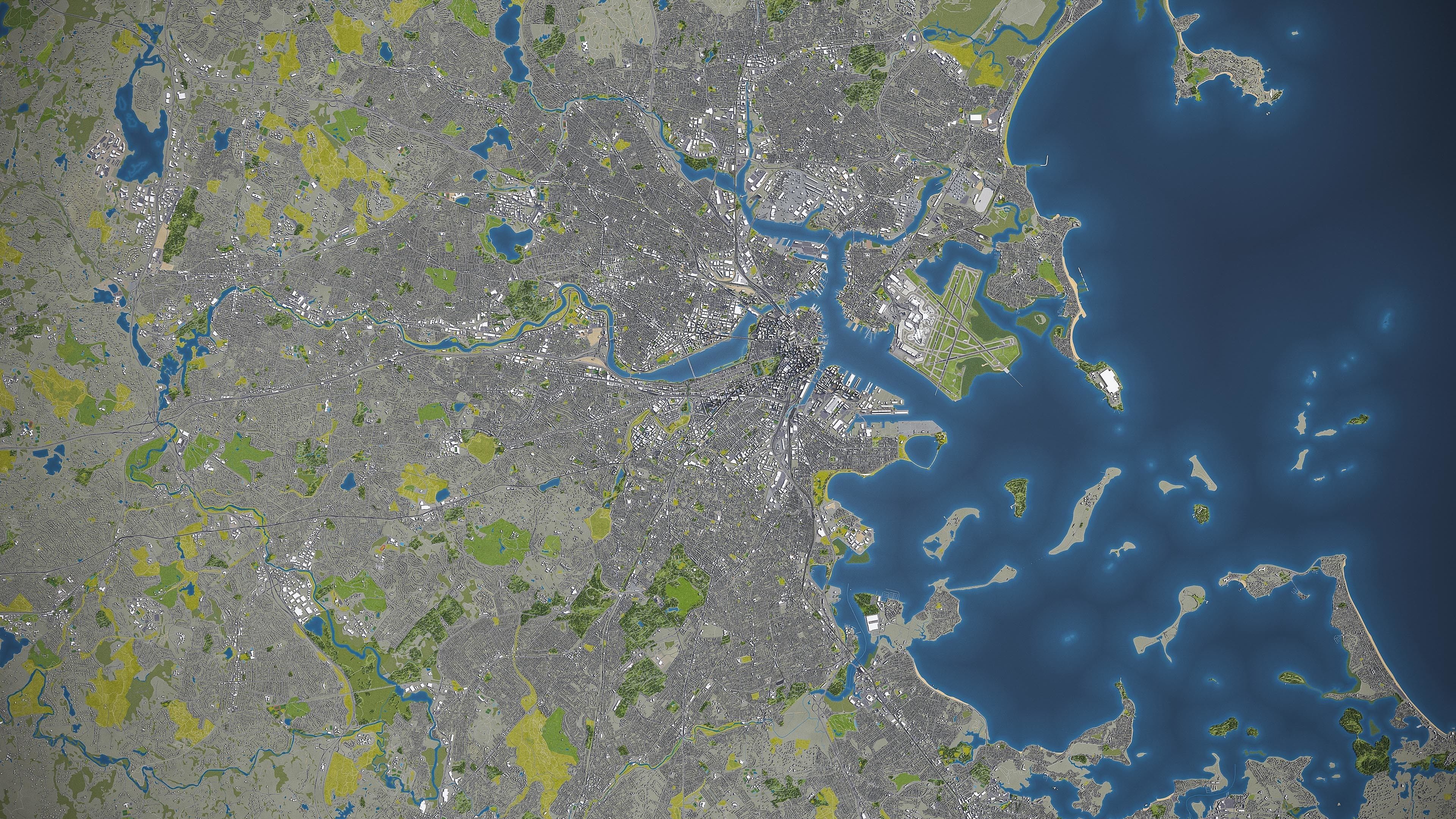 Boston Low-poly 3D model_5