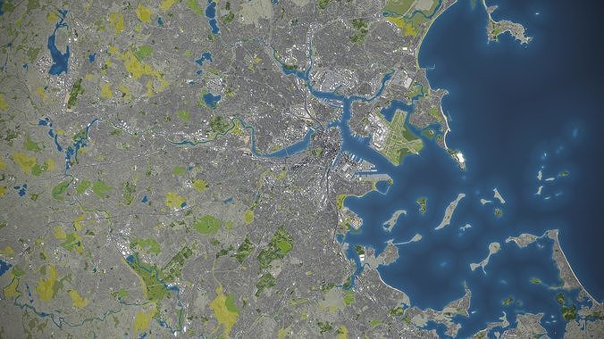 Boston Low-poly 3D model 6