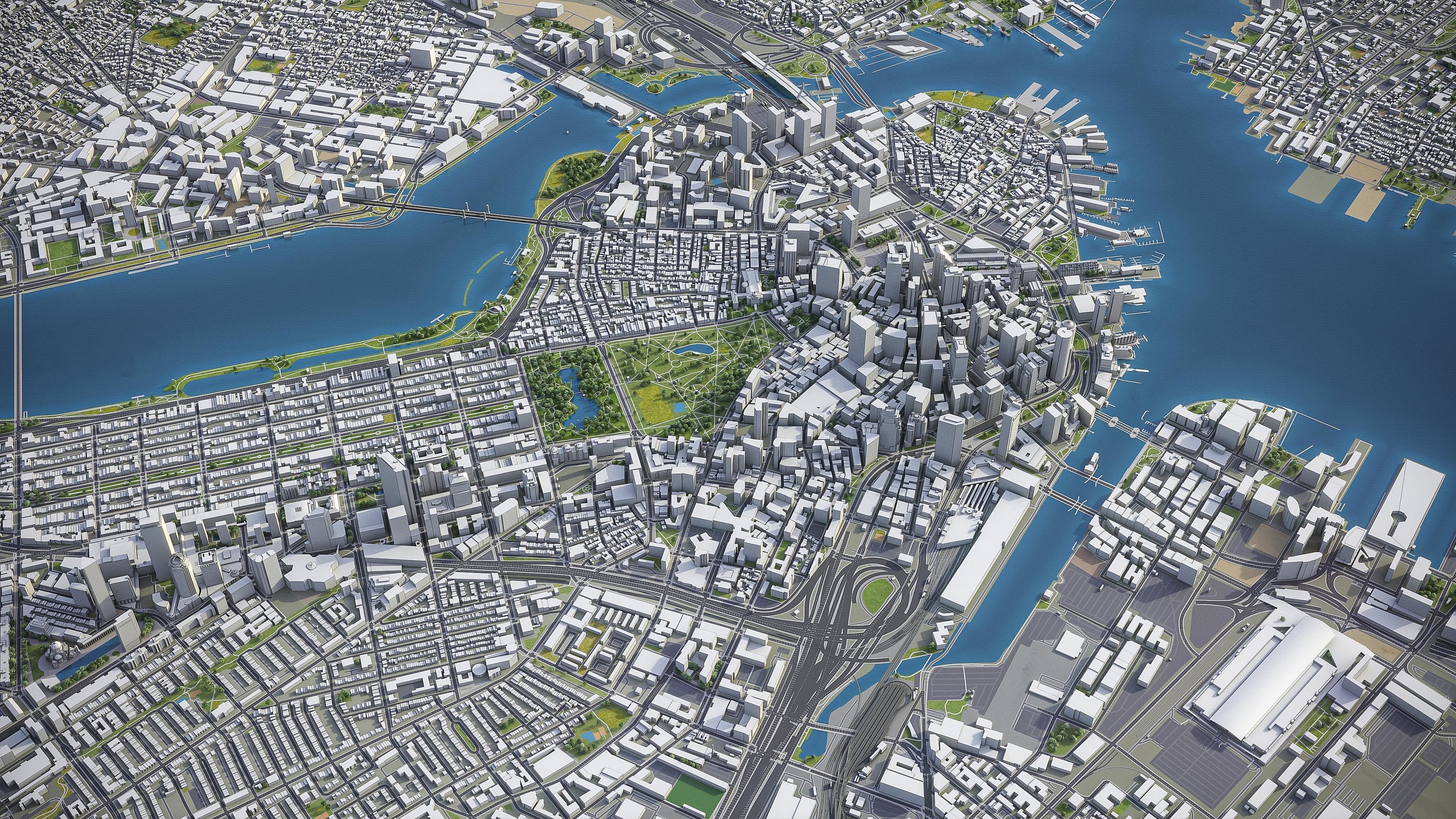 Boston Low-poly 3D model_11