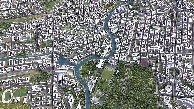 Berlin Low-poly 3D model 7
