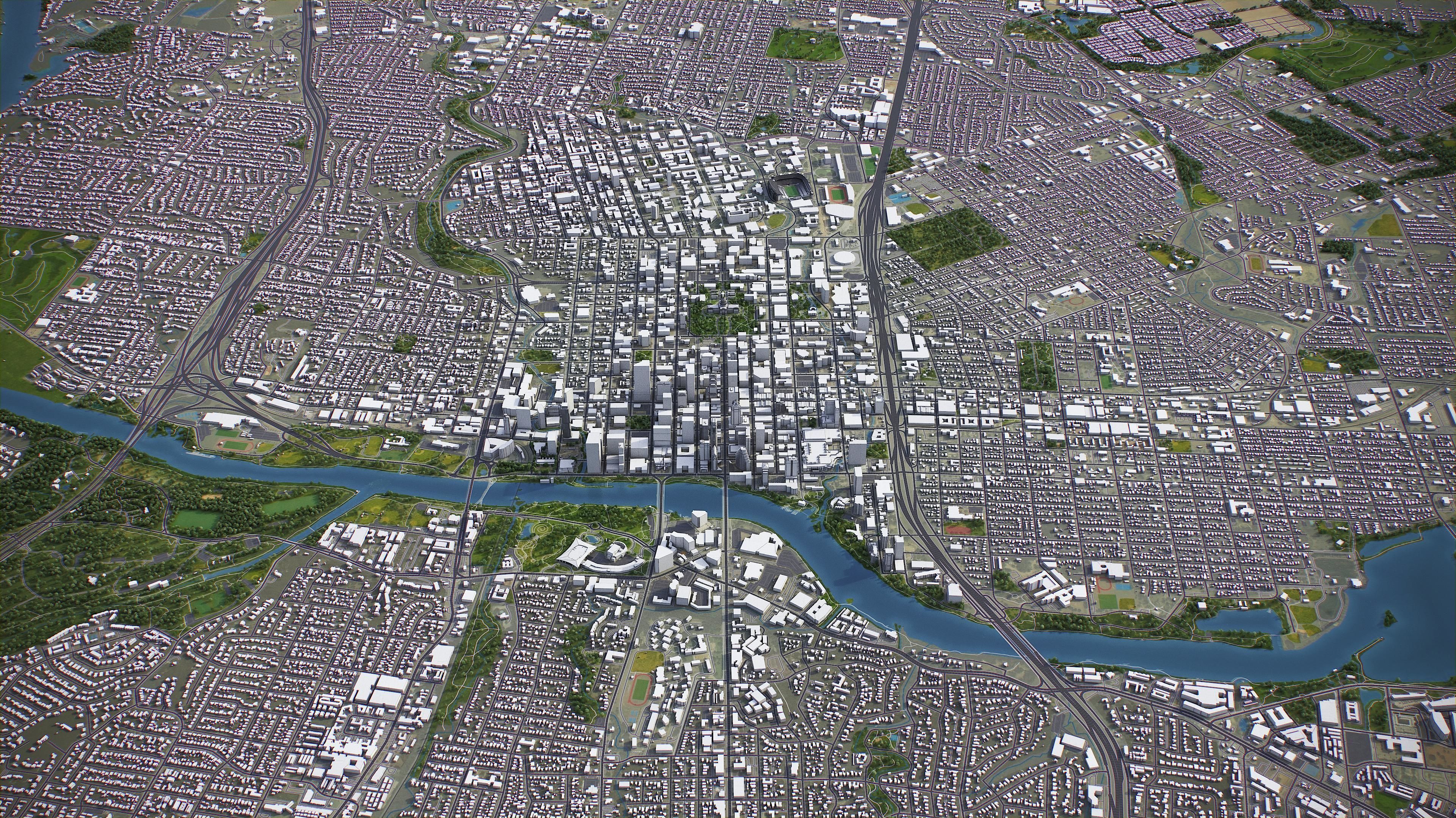 Austin Low-poly 3D model_17