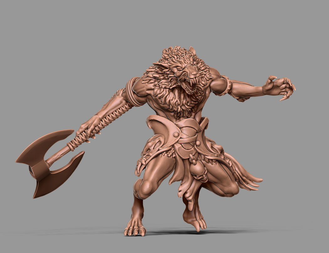 Werewolf 3D print model - Fenrir  3D print model_8