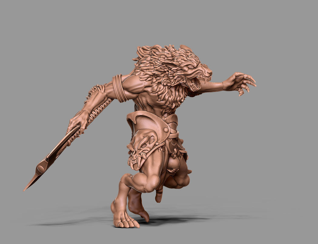 Werewolf 3D print model - Fenrir  3D print model_11