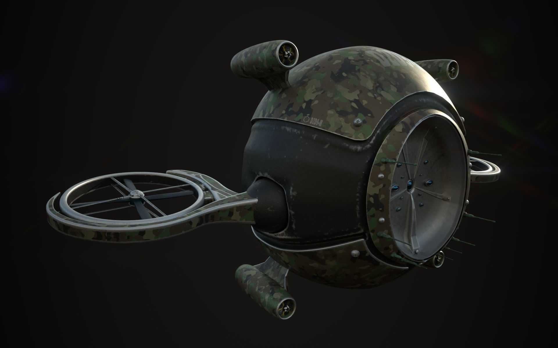 Drone  3D Model PBR 2k textures Low-poly 3D model_3