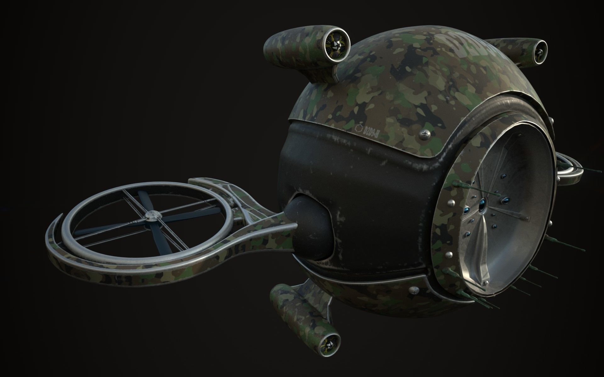 Drone  3D Model PBR 2k textures Low-poly 3D model_2