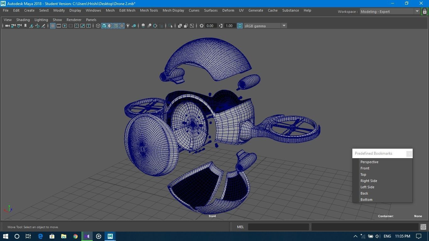 Drone  3D Model PBR 2k textures Low-poly 3D model_4
