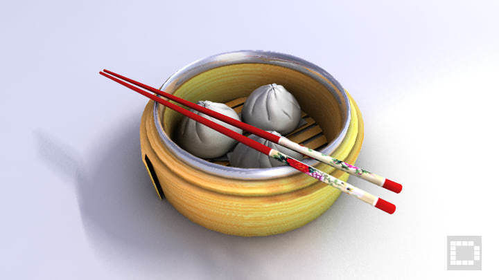 Chinese Dimsum Bun  3D model_2