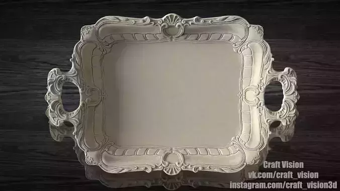 Tray with molding 3D print model