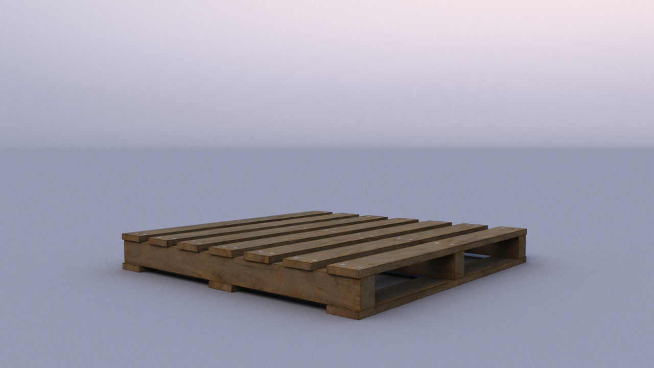 Pallet wooden Low-poly 3D model_7
