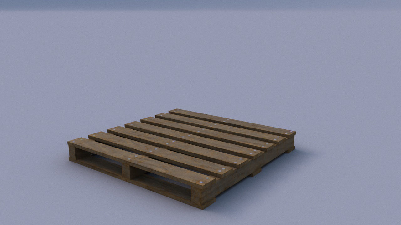 Pallet wooden Low-poly 3D model_2