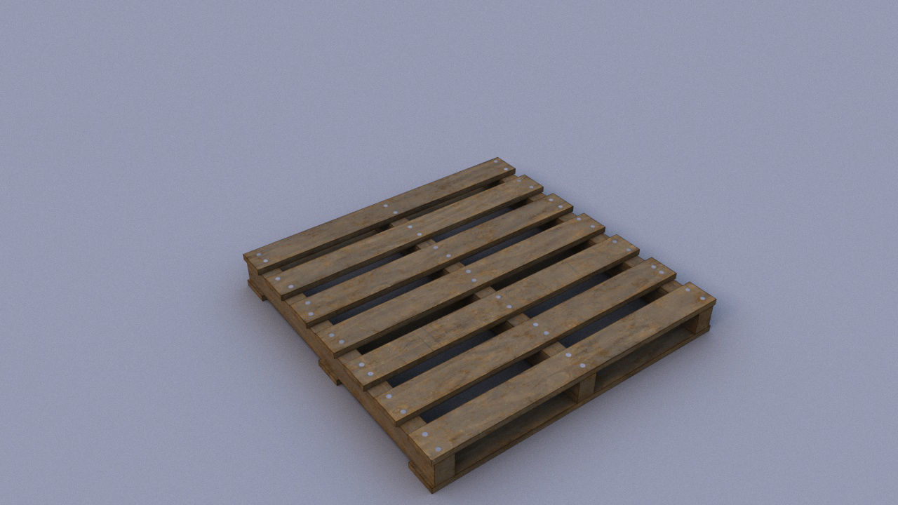 Pallet wooden Low-poly 3D model_1