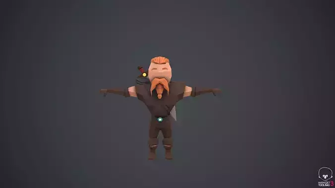 Warrior Character Low-poly 3D model