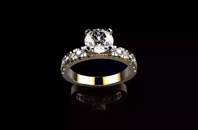 Round Cut Solitaire Diamond 18k