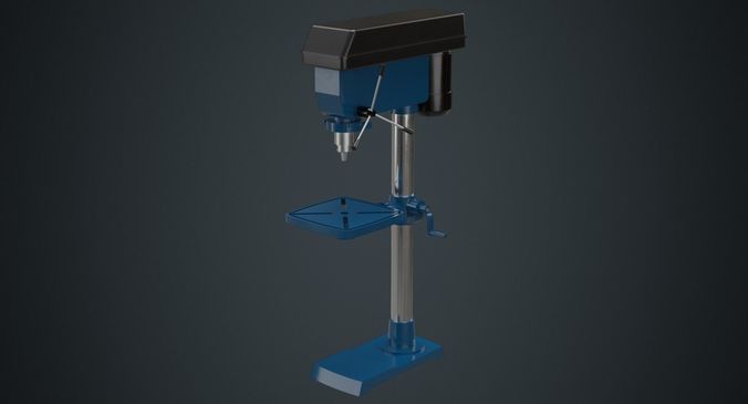 Drill Press 1A Low-poly 3D model