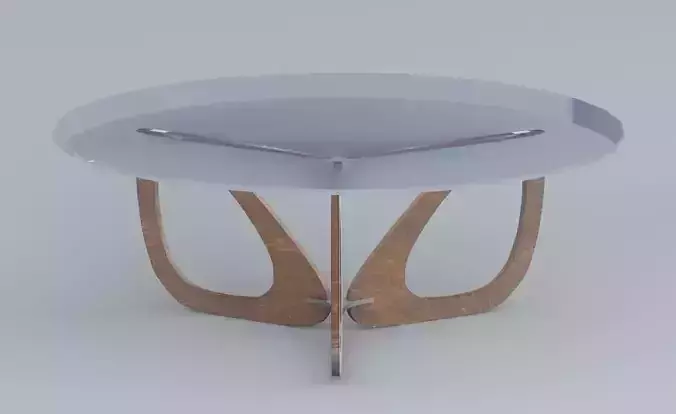 circle coffee table lowpoly ready VR AR 