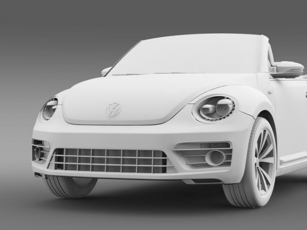 VW Beetle RLine Cabrio 2014 3D model_16