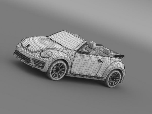 VW Beetle RLine Cabrio 2014 3D model_18
