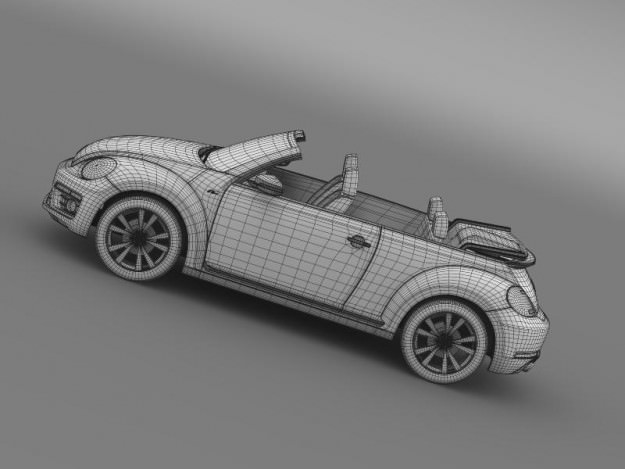 VW Beetle RLine Cabrio 2014 3D model_19