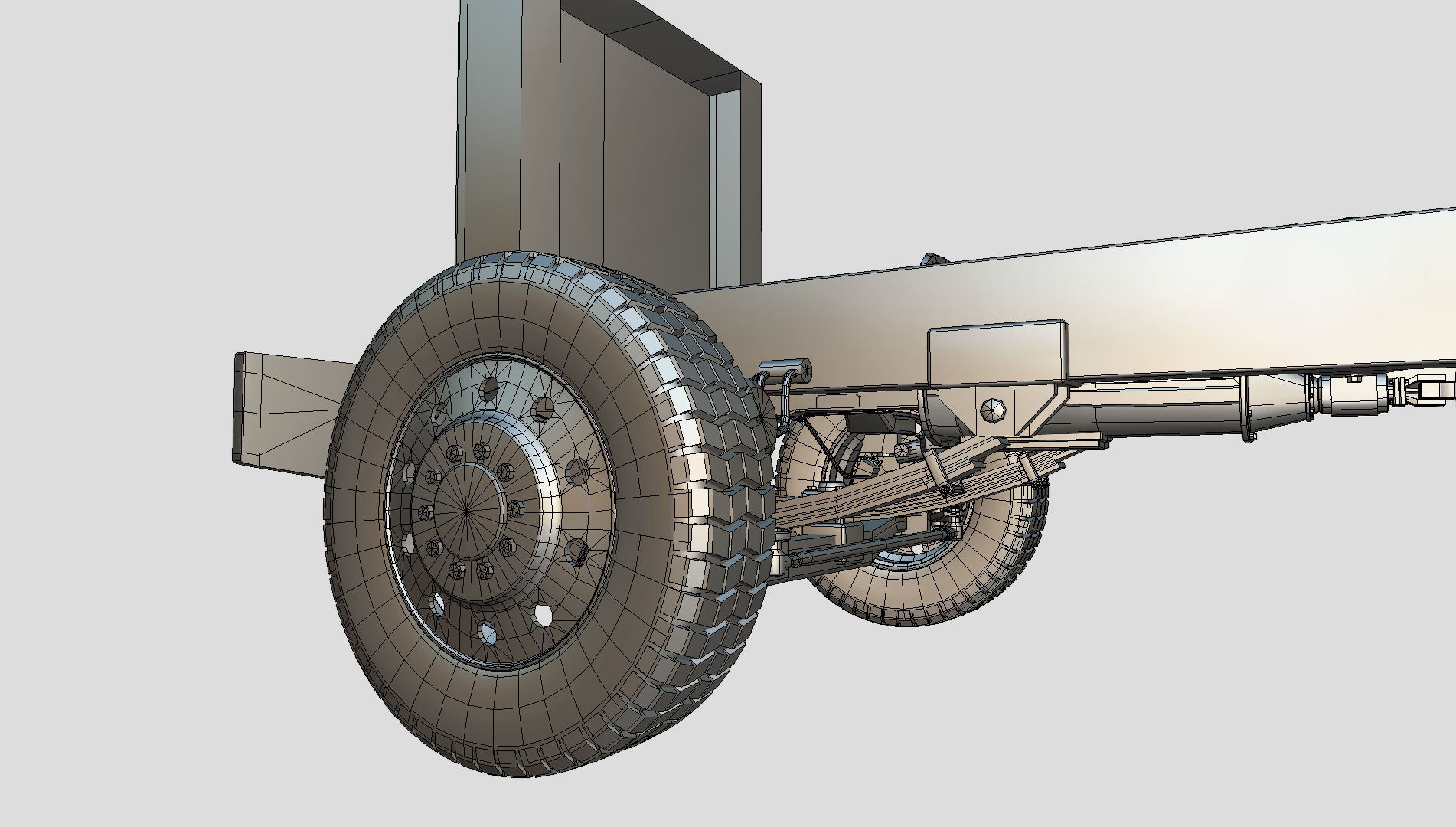 kenworth w900 1984 Chasis LowPoly Low-poly 3D model_10